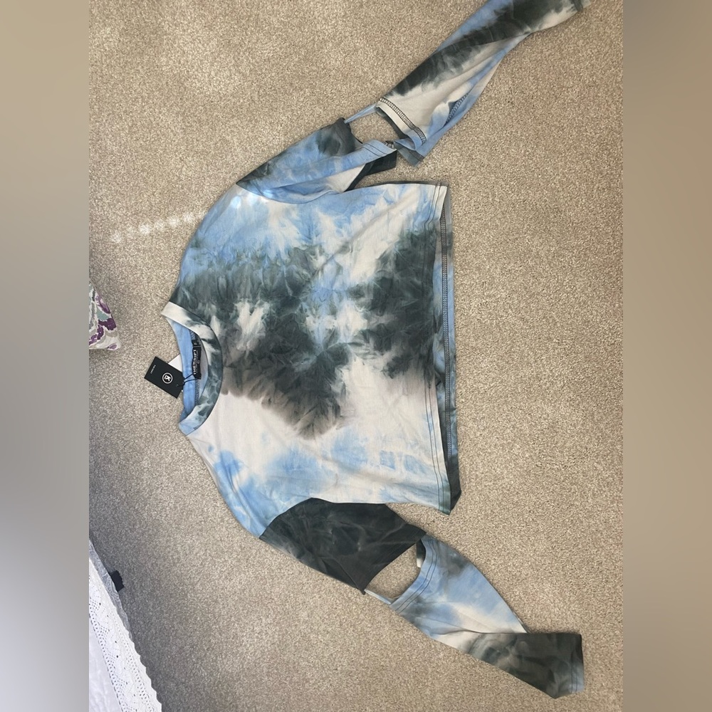 The Kript - blue/grey tie dye long sleeve (NEVER WORN, TAGS ON)